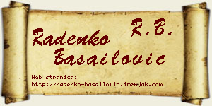 Radenko Basailović vizit kartica